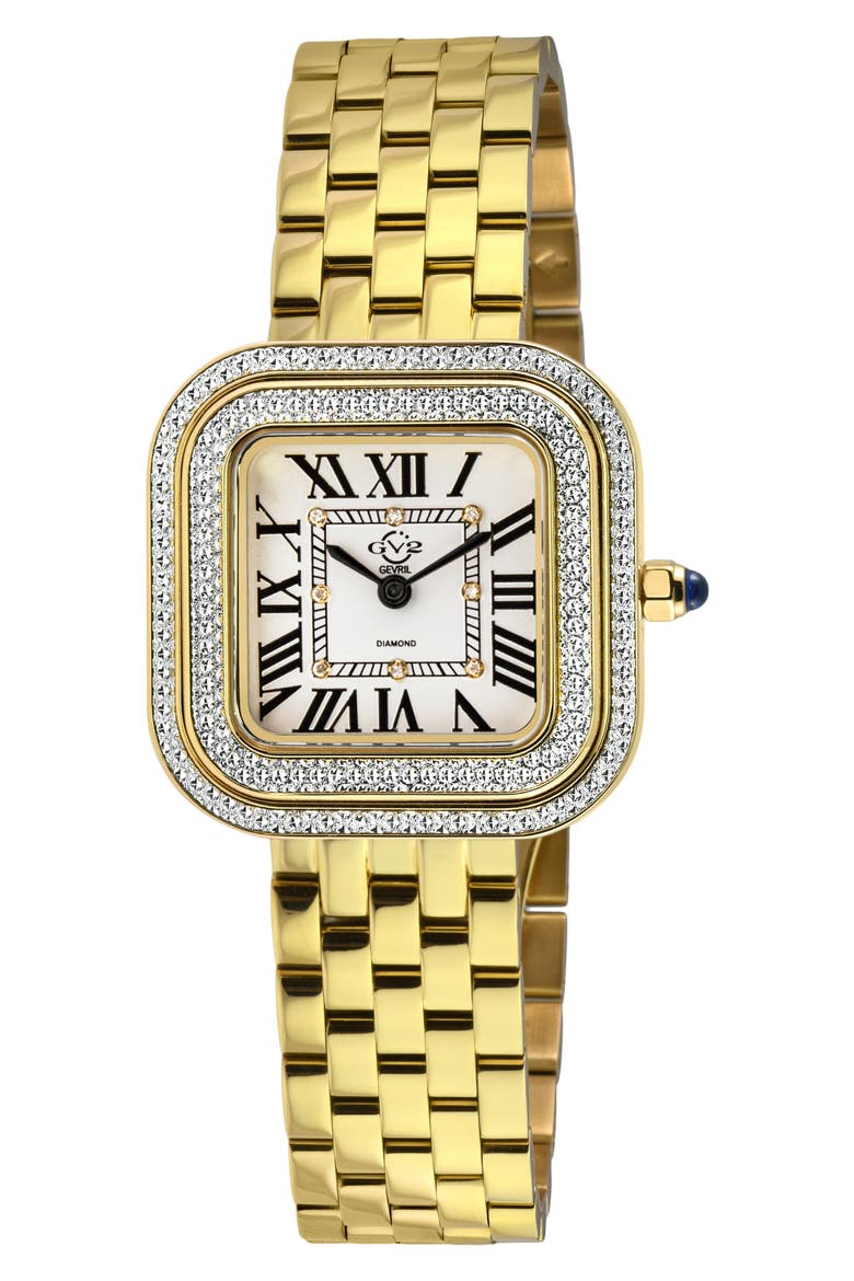 Bellagio Diamond Swiss Bracelet Watch, 30mm, Main, color, GOLD