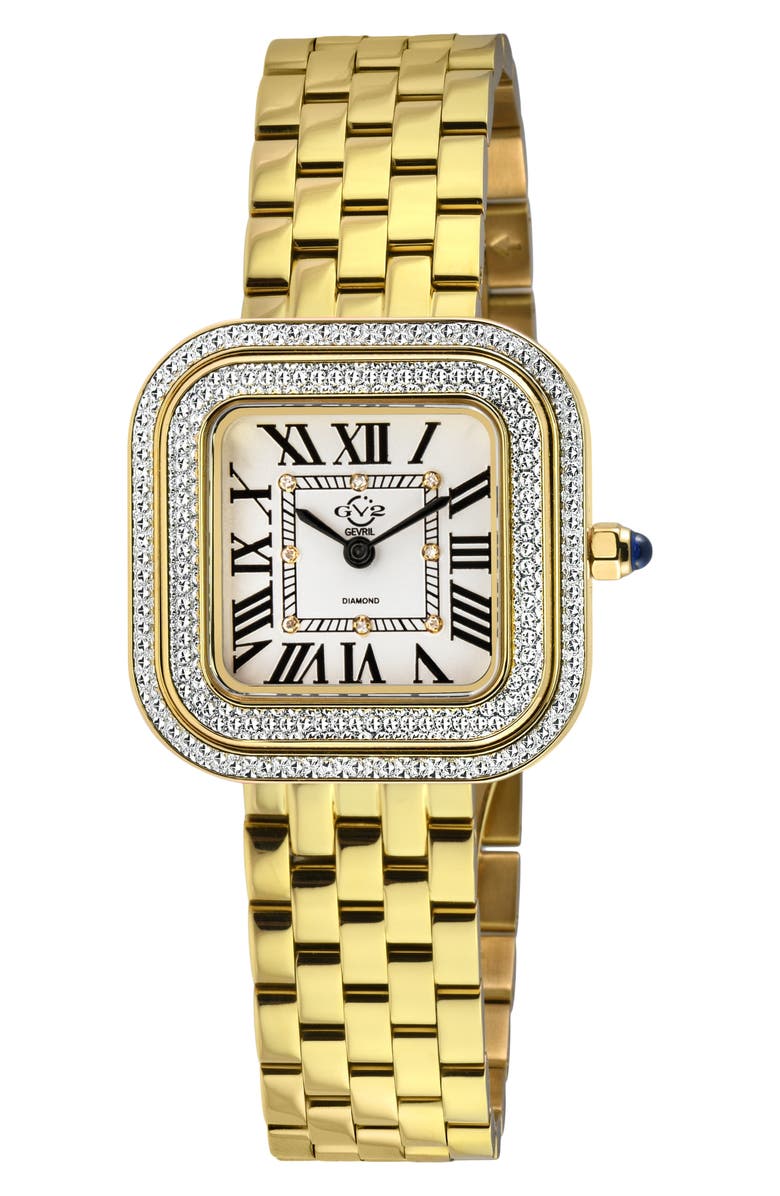 GV2 Bellagio Diamond Swiss Bracelet Watch, 30mm, Main, color, Gold