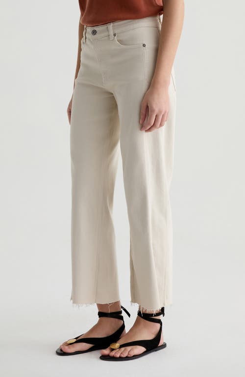 Ag Saige High Rise Cropped Wide Leg Jeans In Opal Stone In White