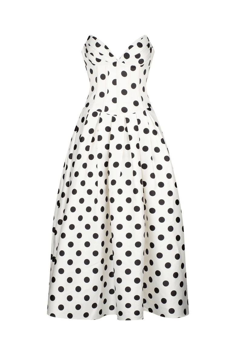 Pepper Midi Dress, Alternate, color, IvoryBlack