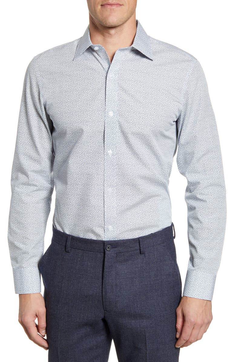 Bonobos Lucky Clover Trim Fit Dress Shirt, Main, color,