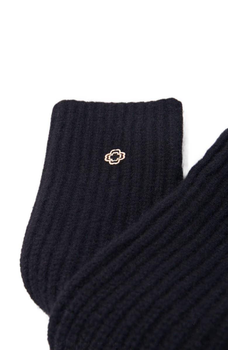 maje Wool and cashmere mittens, Alternate, color, Black