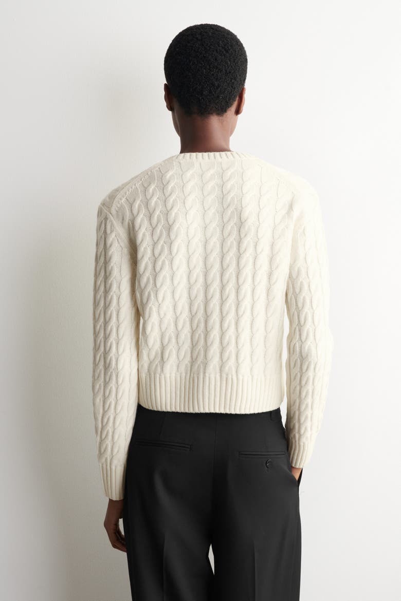 Cable-Knit Merino Wool Cardigan, Alternate, color, IVORY