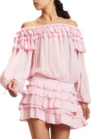 Cynthia Rowley Ruffle Pleated Micro Skirt