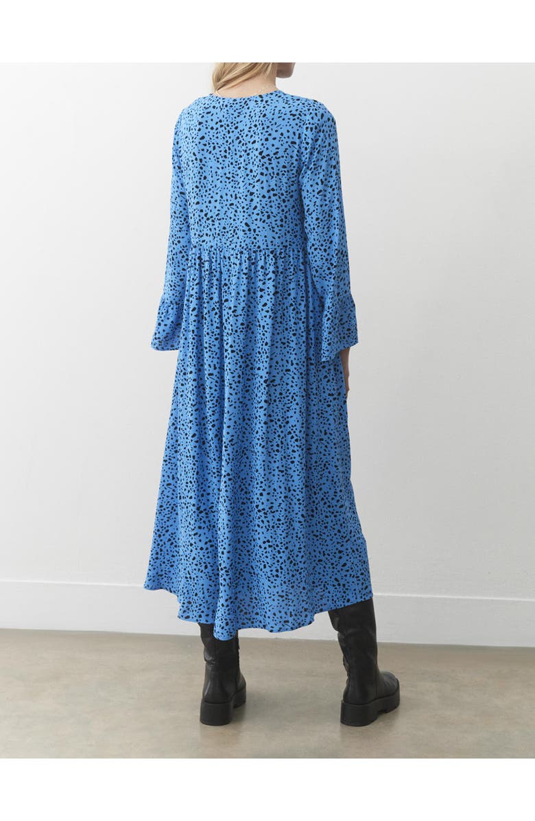 Finery London Laura V-Neck Animal Print Midi Dress, Alternate, color, Blue Animal