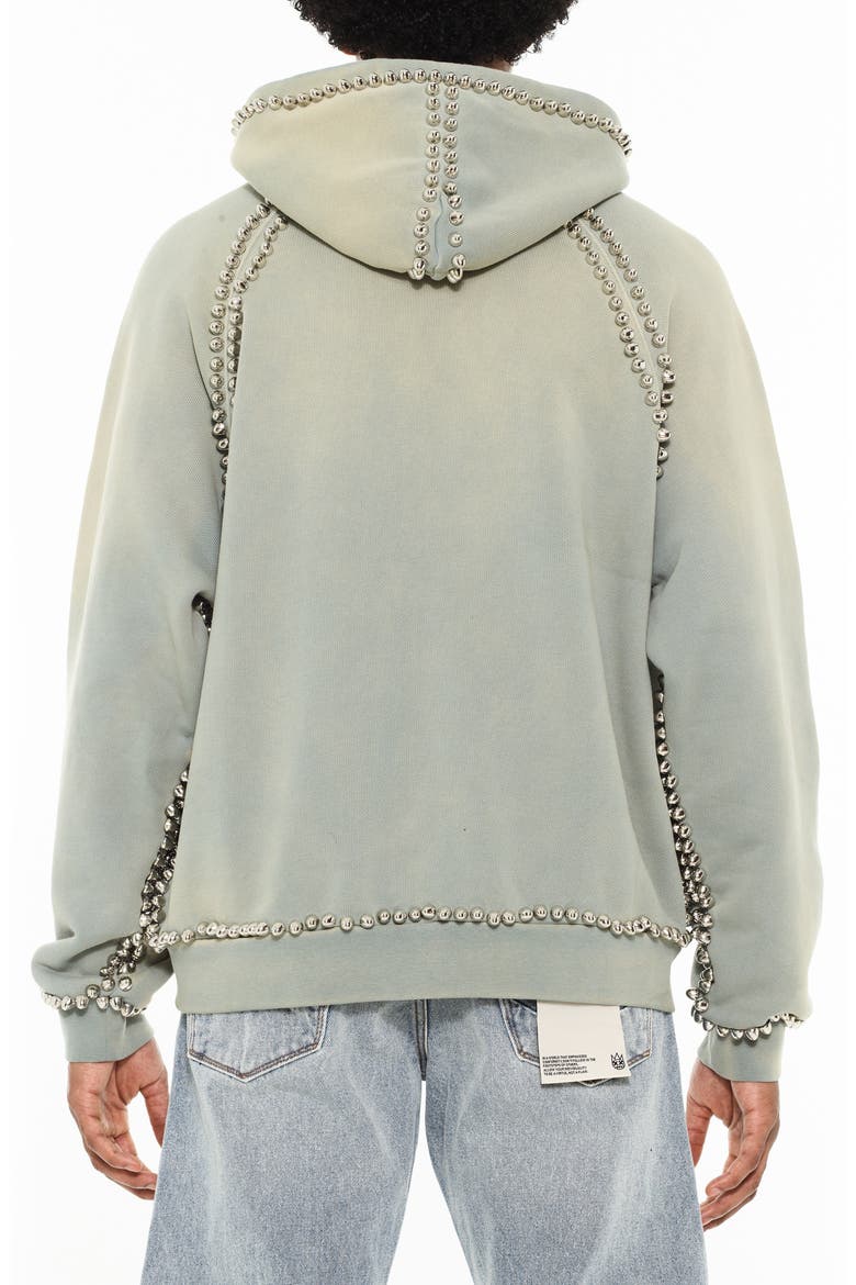 Stud Two-Tone Hoodie, Alternate, color, SMOG