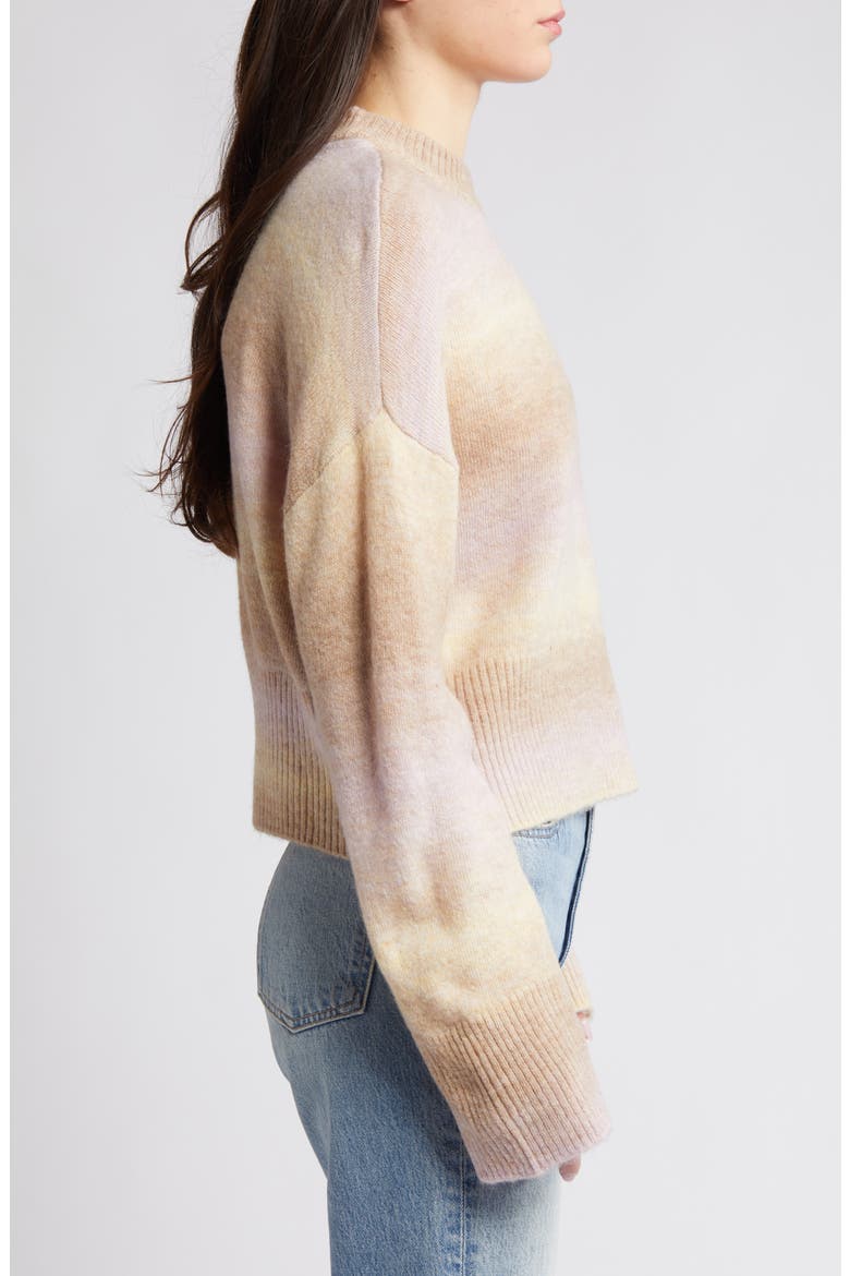 Ombré Mock Neck Sweater, Alternate, color, SAFARI DETAIL OMBRE