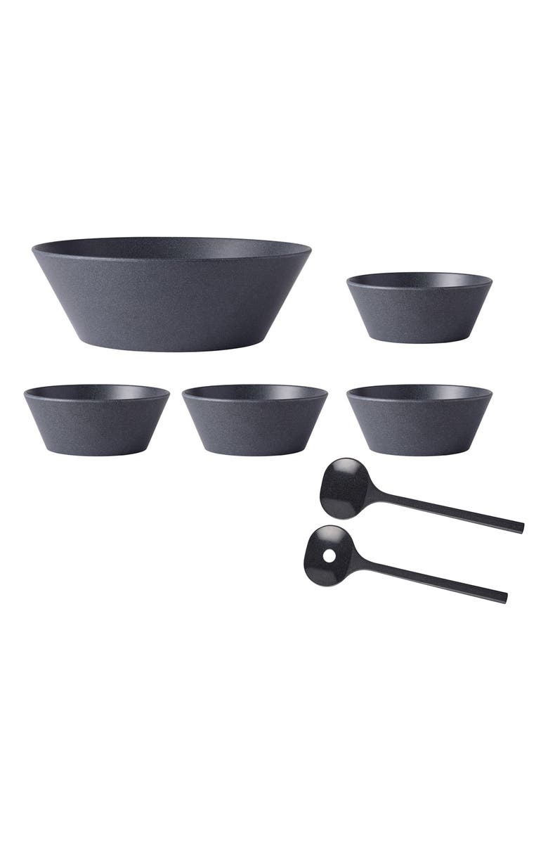 Mepal Bloom Salad Serving Set with Bowls, Main, color, Black