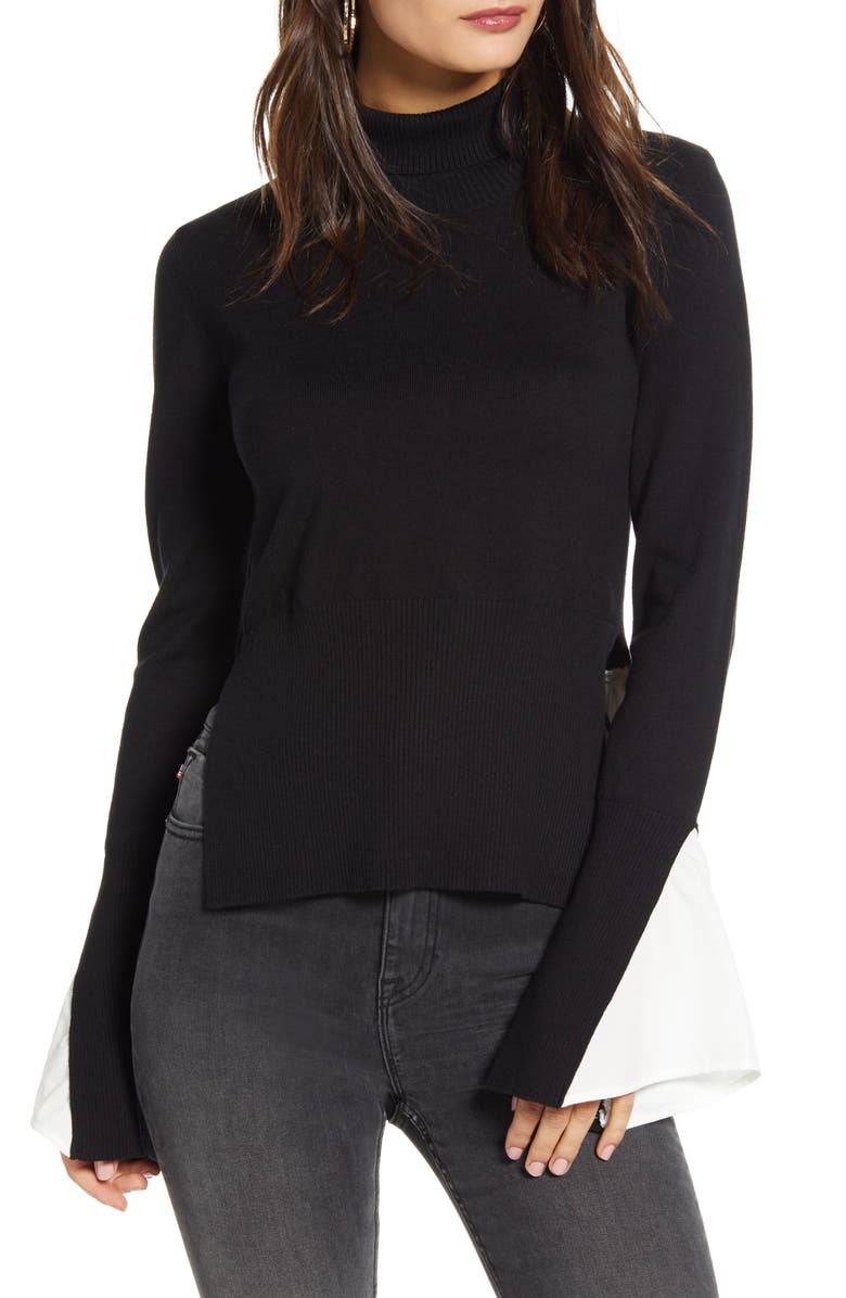 English Factory Twofer Turtleneck Sweater, Main, color, 