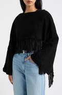 MAURITIUS Paige Fringe Detail Suede Poncho