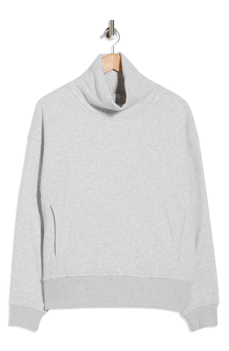 YOGALICIOUS London Edge Silicon Fleece Sweatshirt, Alternate, color, Heather Grey