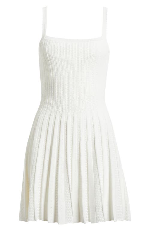 Staud Ellen Mixed Stitch Pleated Minidress In White