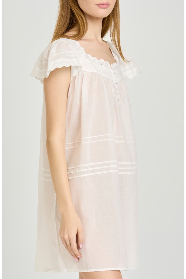 x Hannah Lovey Porter Bianca Eyelet Detail Cotton Minidress (Nordstrom Exclusive), Alternate, color, IVORY