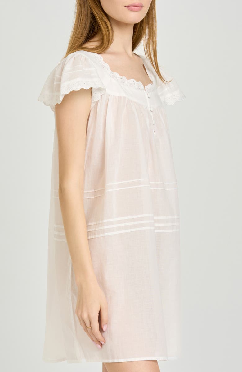 WAYF x Hannah Lovey Porter Bianca Eyelet Detail Cotton Minidress, Alternate, color,