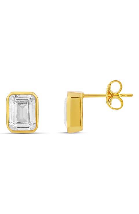 Fancy Bezel Stud Earrings