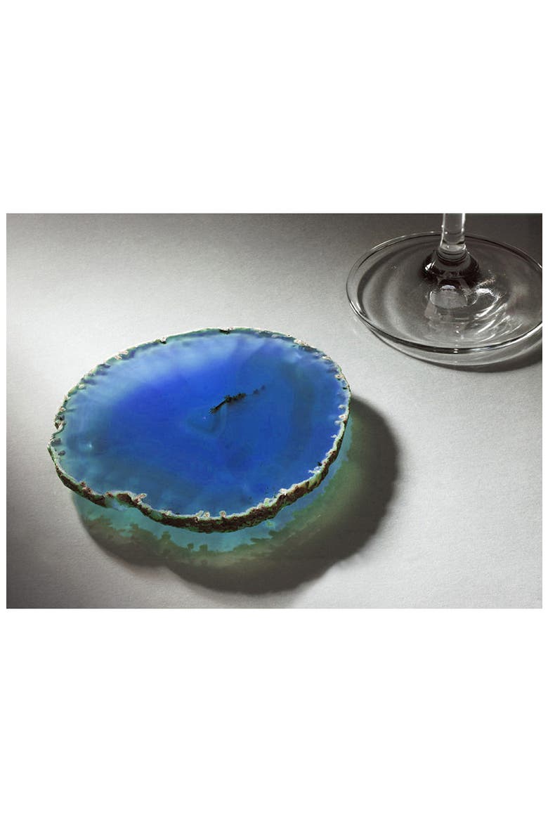 Pedra Set of 4 Agate Coasters, Alternate, color, AZURE/BLUE