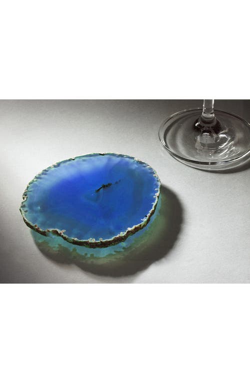 Anna New York Pedra Set Of 4 Agate Coasters In Azure/blue