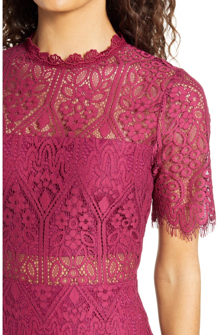 Remarkable Lace Cocktail Dress, Alternate, color, BURGUNDY