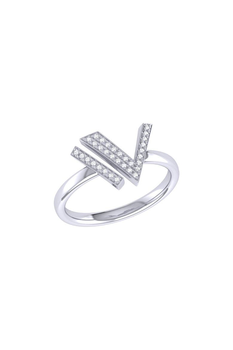 Visionary IV Open Sterling Silver Diamond Ring, Main, color, Silver