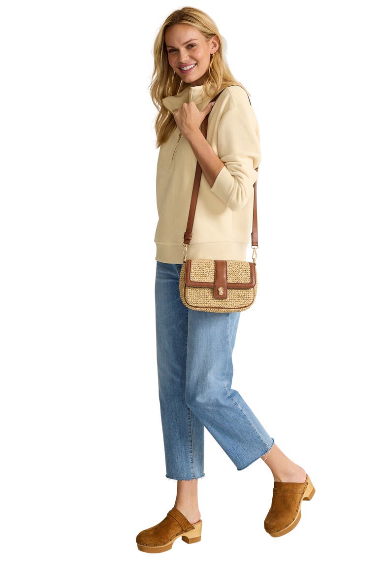 Cozy Cord Half Zip Sweatshirt, Alternate, color, VANILLA LATTE