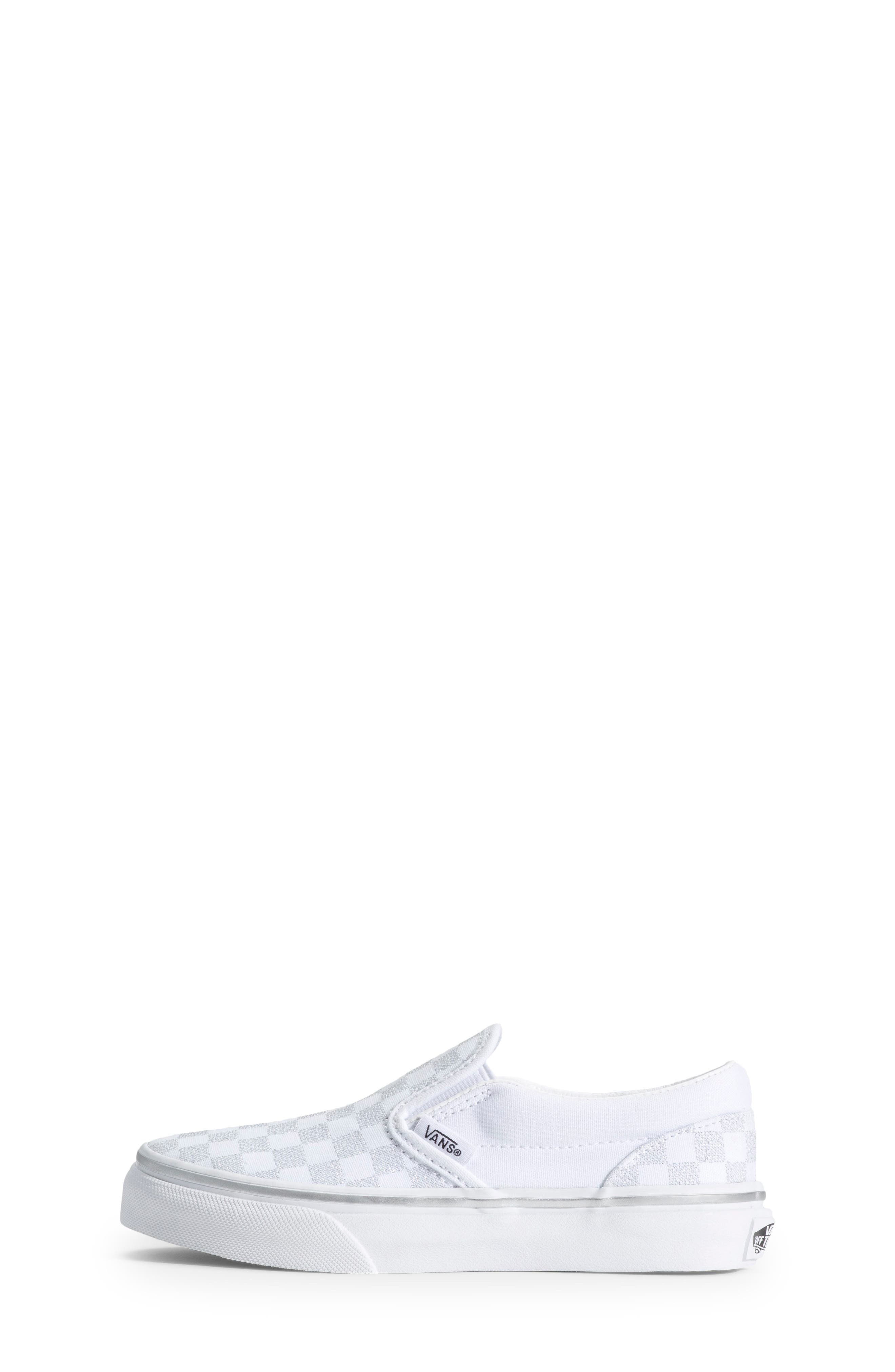Vans Kids
 Classic Metallic Slip-On Sneaker, Alternate, color, Metallic Checkrboard Silver