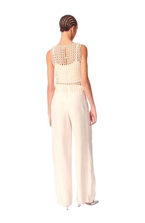 Maje Womens Wide-leg High-rise Woven Trousers Blanc In Ecru