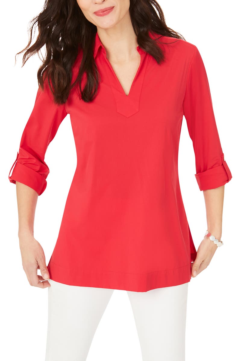 Foxcroft Addie Non-Iron Tunic Blouse, Main, color, 