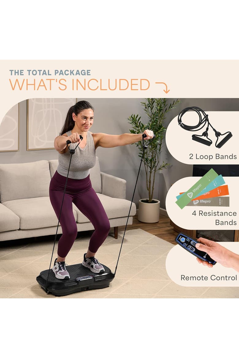Waver Vibration Plate Exercise Machine Whole Body Vibrating Platform, Alternate, color, Black