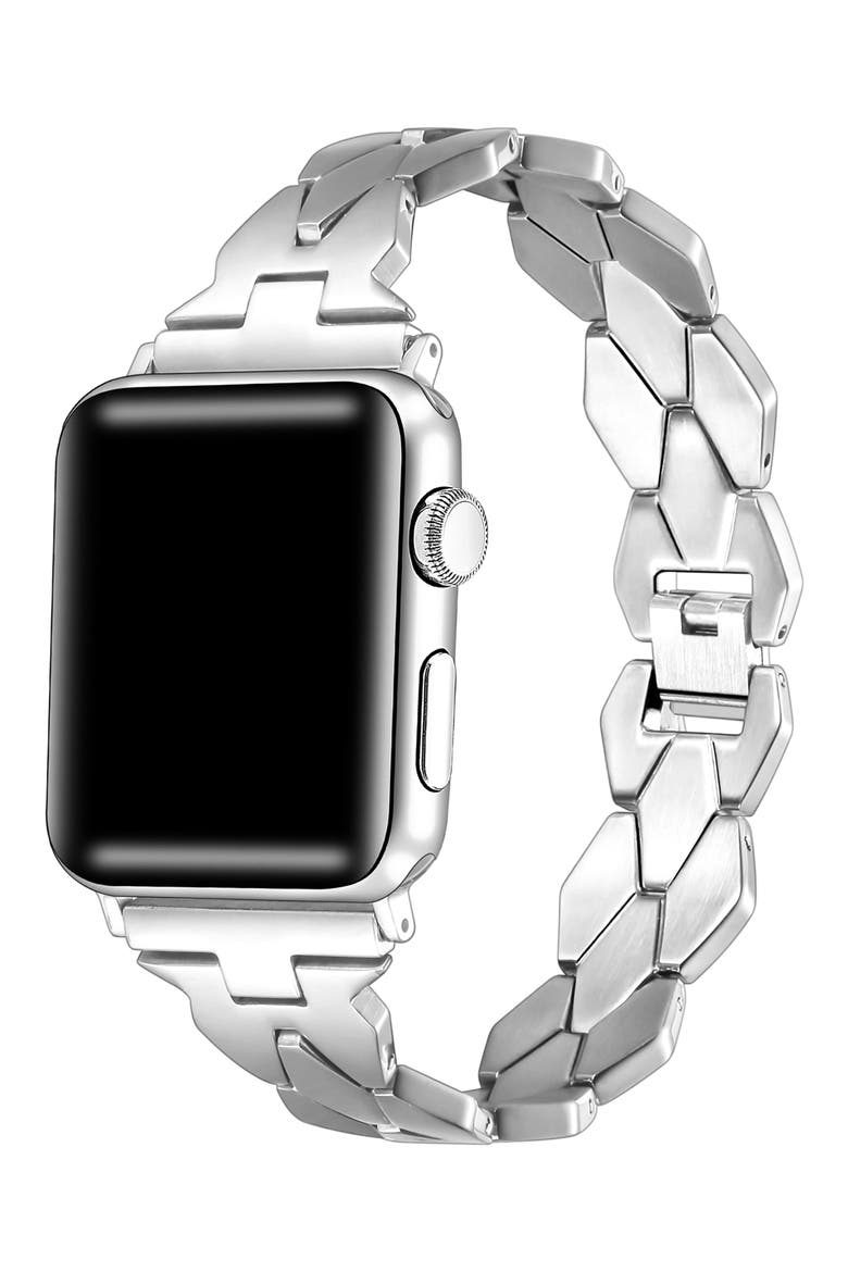 Ava Stainless Steel Apple Watch® Watchband, Alternate, color, SILVER
