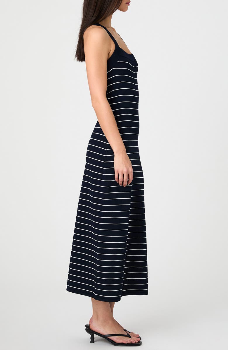 French Connection Stripe Cross Back Body-Con Sweater Dress, Alternate, color, Marine/ White Stripe