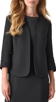 KASPER Cardigan-Style Stretch Crepe Blazer