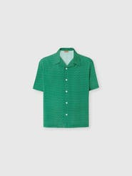 UM Bowling Shirt In Viscose With Tone-on-tone Zigzag Print