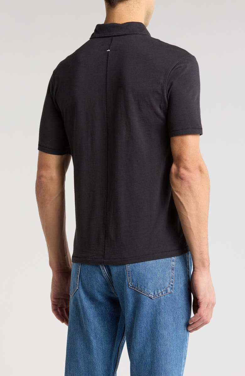 rag & bone Classic Cotton Slub Jersey Polo, Alternate, color, Black