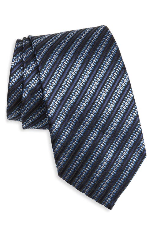 Zegna Ties Stripe Silk Tie In Blue