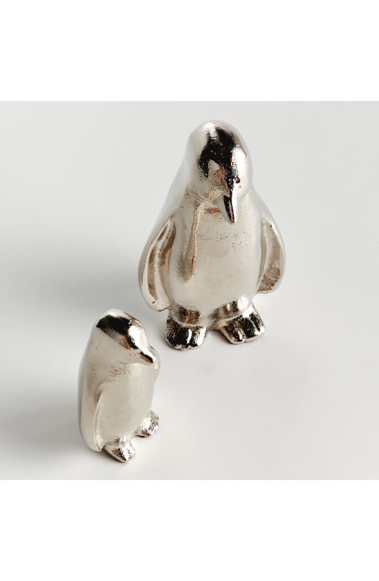Napa Home & Garden Penguin Pair - Silver Aluminum Sculptures, Set of 2, Alternate, color, 