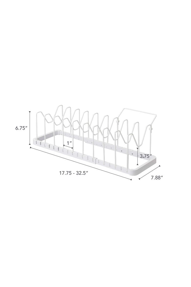 Adjustable Pot Lid Wire Organizer, Alternate, color, WHITE
