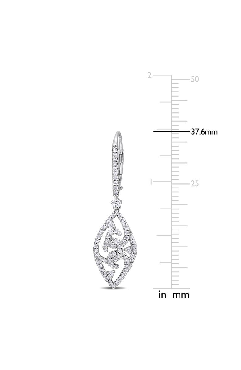 Julianna B. Moissanite Leverback Dangle Earrings, Alternate, color, Sterling Silver