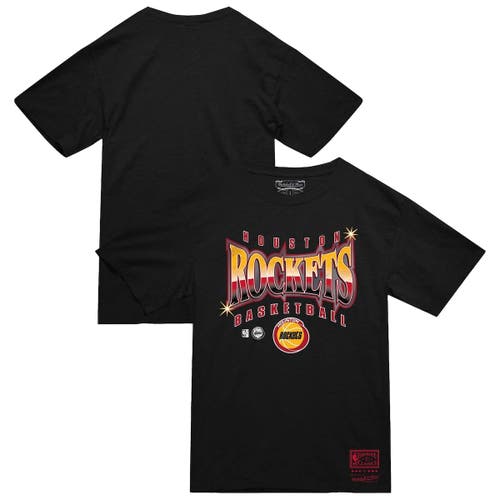 Mitchell & Ness Black Houston Rockets Worldwide Collection Glow Up T-shirt
