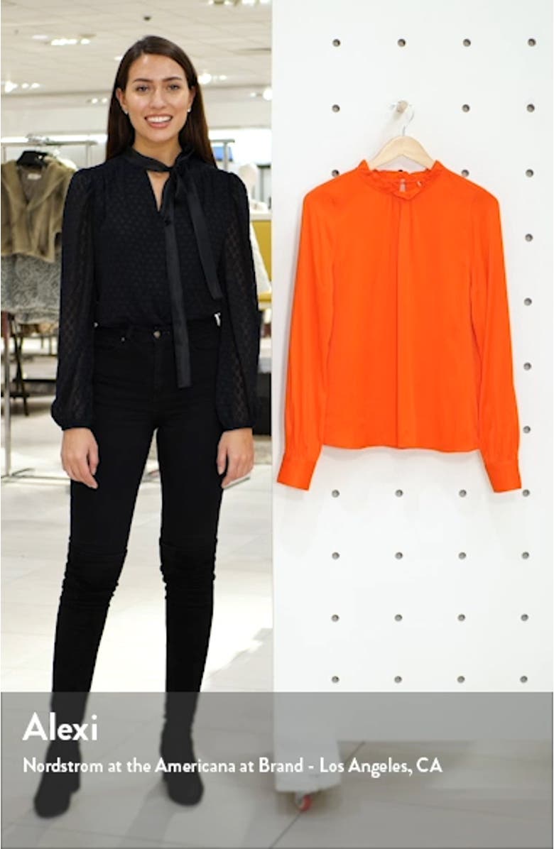 Ruffle Neck Satin Blouse, sales video thumbnail