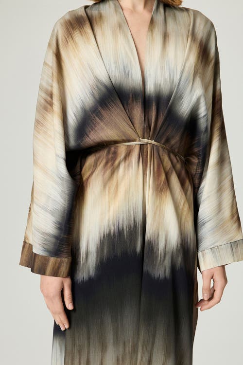 Nocturne Tie-dye Patterned Maxi Dress In Neutral