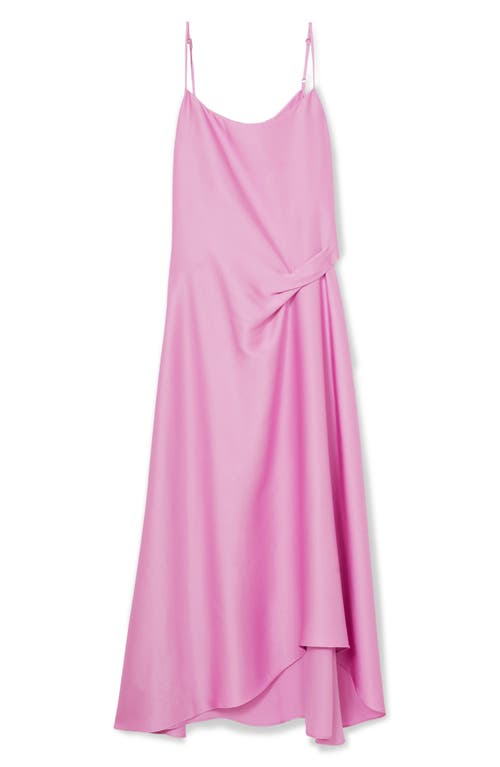 Reiss Womens Pink Zoey Square-neck Satin Midi Dress In Pink