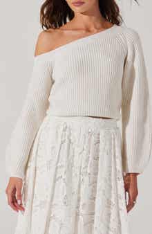 ASTR the Label Ottolia One-Shoulder Crop Sweater