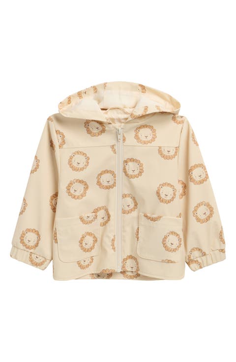 Lion Print Hooded Raincoat (Baby)