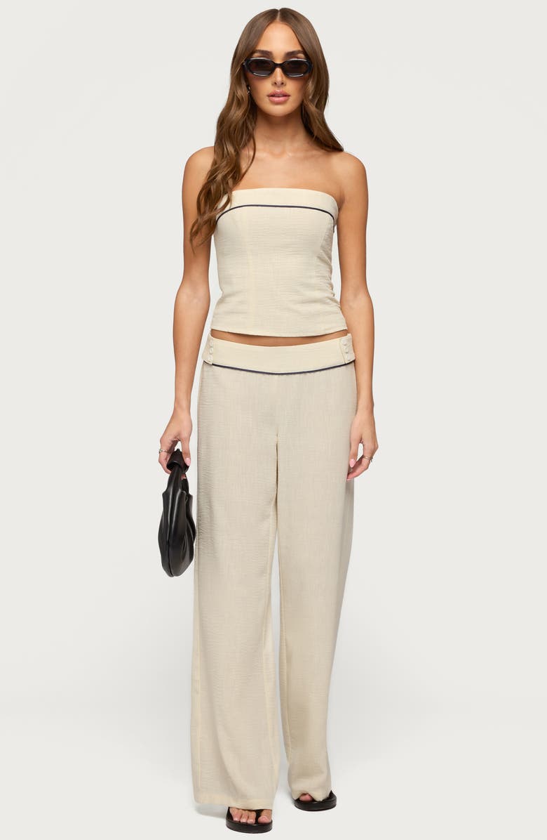 EDIKTED Dorine Strapless Bandeau Top, Alternate, color, Cream
