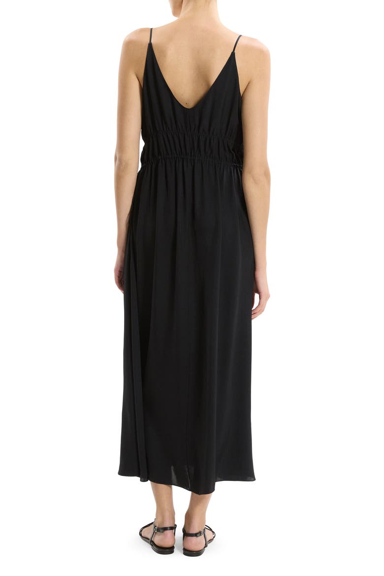 Smocked Sleeveless Midi Dress, Alternate, color, BLACK