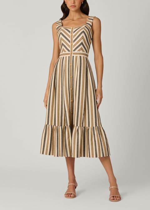 Lyda Contrast Stripe Jacquard Dress