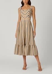 Shoshanna Lyda Contrast Stripe Jacquard Dress