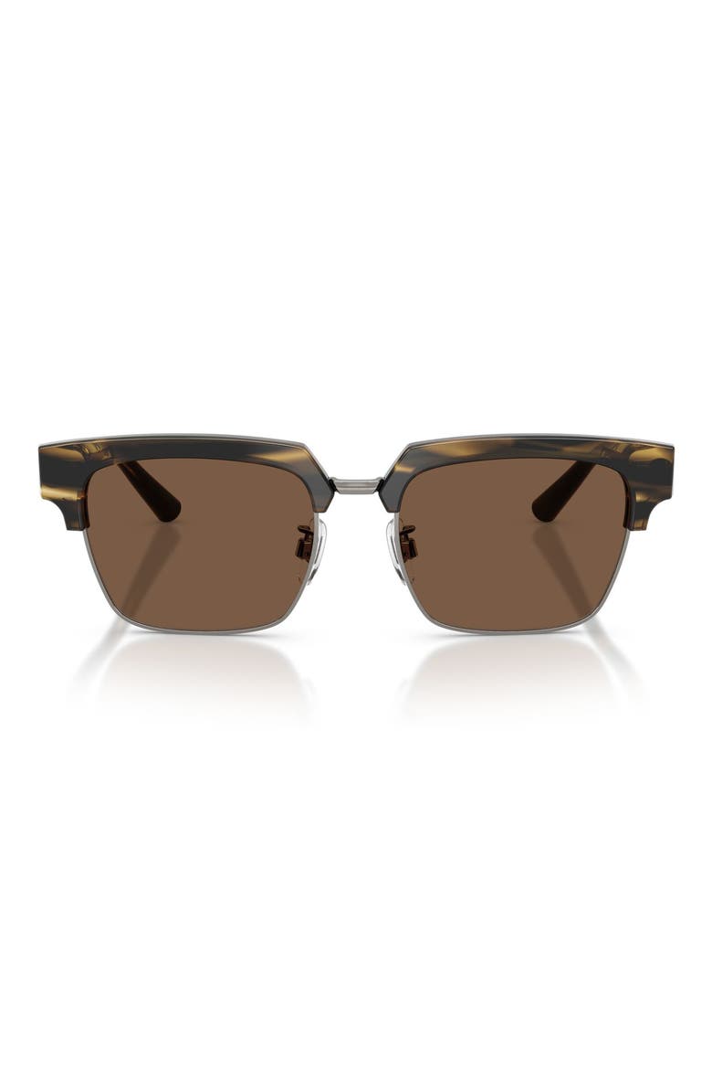 54mm Square Sunglasses, Main, color, STRIPED BROWN / BROWN