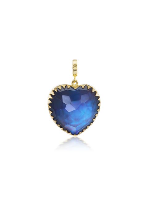 Small Blue Labradorite Heart Charm