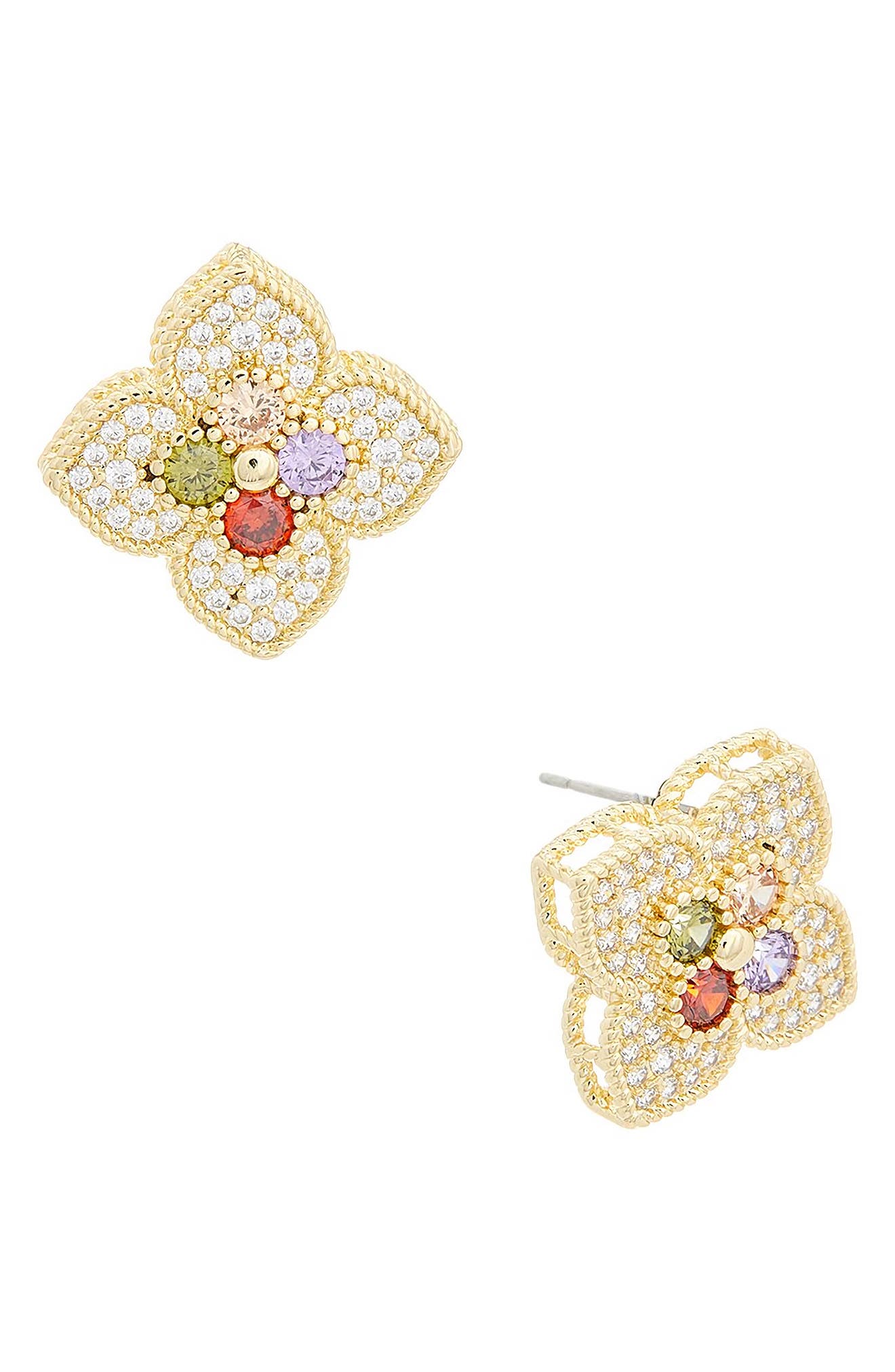 Juvell Cubic Zirconia Clover Stud Earrings